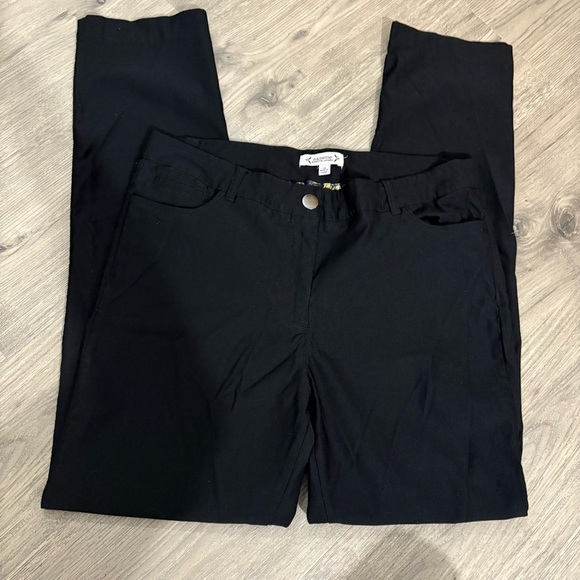 Nanette Lepore Womens Trouser Pants Tapered Leg Stretch Flat Front Black Size 12 - Picture 10 of 13